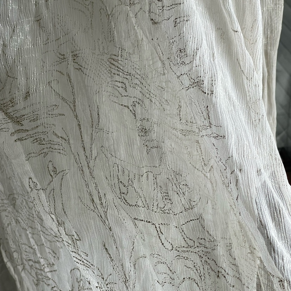 NWT Monique Leshman 100% Silk Southwestern Transparent Embellished Tunic - Picture 6 of 16